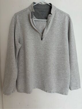 Mizzen+Main Light Gray Quarter-Zip Pullover
